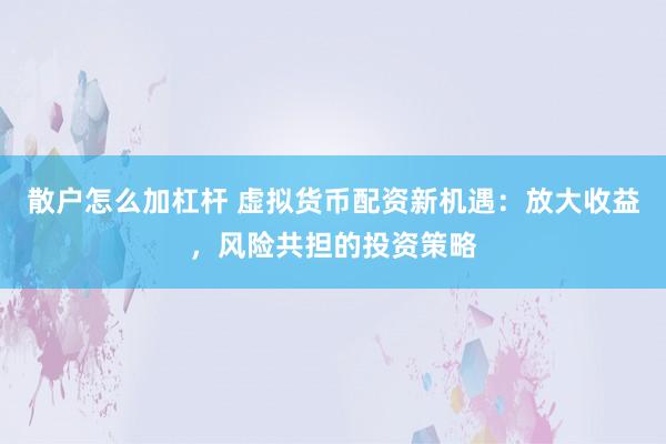 散户怎么加杠杆 虚拟货币配资新机遇：放大收益，风险共担的投资策略