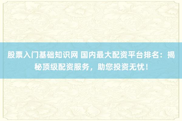 股票入门基础知识网 国内最大配资平台排名：揭秘顶级配资服务，助您投资无忧！